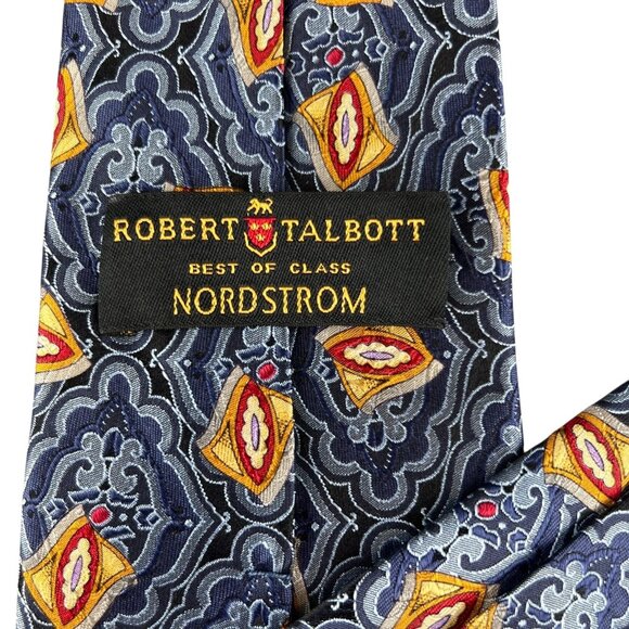 Robert Talbott Best Of Class Mens Tie Silk Geometric Embroidered Multicolor USA - Picture 2 of 12